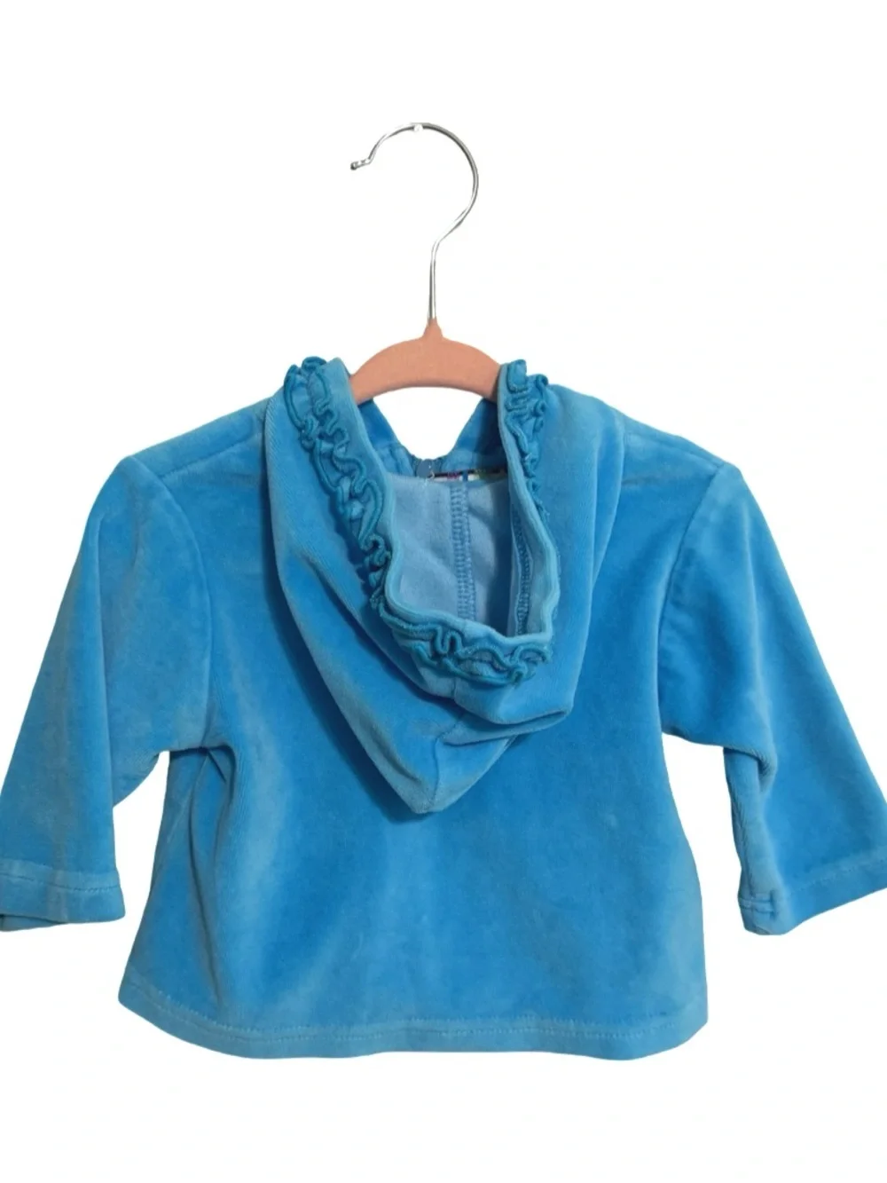 TMC The Mayfair Company Y2K Blue Butterfly Ruffle Zip Up Jacket Girls 3-6M